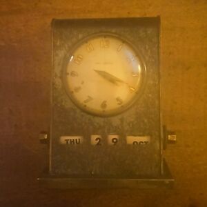 Park Sherman brass 1940s clock/calendar